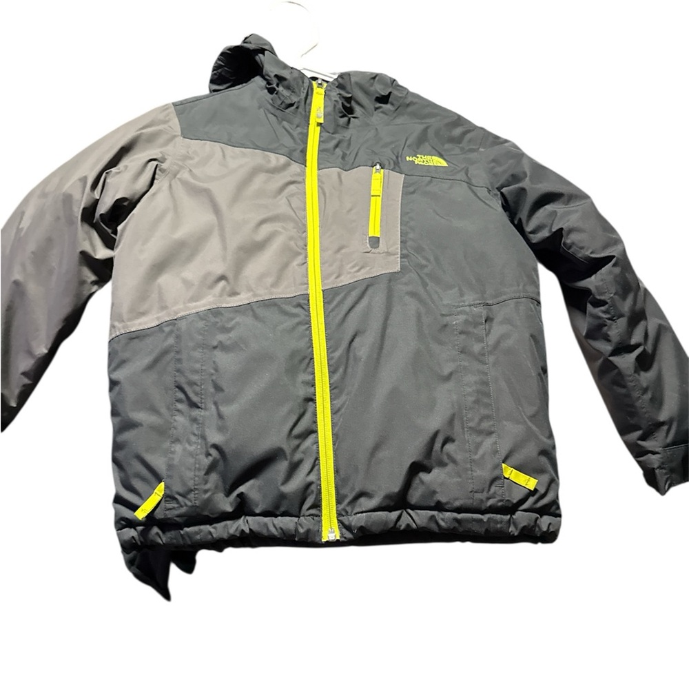 The North Face Kids Jacket in Gray with Yellow Accents